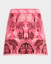 Lindy Jacquard Knit Wool-Blend Mini Skirt