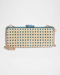 Alessandra Layered Raffia Long Clutch Bag