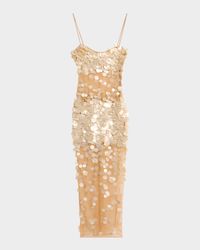 Mischa Sequin-Embellished Sleeveless Midi Dress