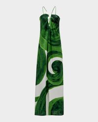 Artemis Abstract-Print Silk Maxi Dress