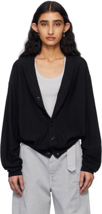 LEMAIRE Black Relaxed Twisted Cardigan
