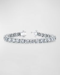 Platinum Round-Cut Diamond Buttercup Tennis Bracelet, 14.40tcw, 7"L