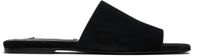 TOTEME Black Velour-Leather Bandeau Sandals