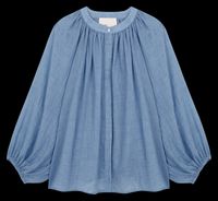 The Label Edition - Blouse ample col rond - Taille M - Bleu