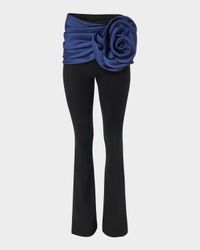 Draped Flower Bootcut Pants
