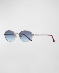 Men's Pac Masterpiece Gold-Plated Oval Sunglasses