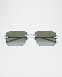 Men's GG1703S Metal Rectangle Sunglasses