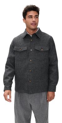 Portuguese Flannel Wool Field Shirt Jacket Grey S