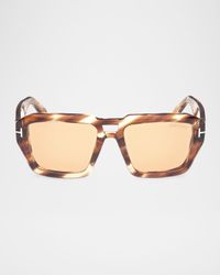 Men's FT1202M Acetate Rectangle Sunglasses