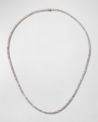 White Gold 4-Prong Diamond Line Necklace, 16.6"L, 8.0tcw