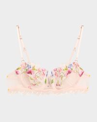 Libertine en Fleurs Embroidered Tulle Demi Bra