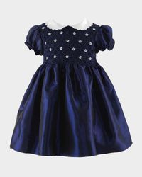 Girl's Taffeta Smocked Dress, Size 6M-24M