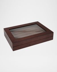 Men's Espresso Collector's Wooden Cufflink Case, 36 Pairs