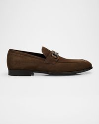 Men's Foster Suede Gancini-Bit Loafers
