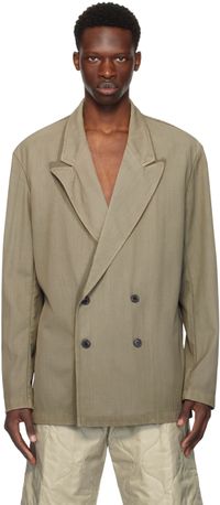 Dries Van Noten Gray Double-Breasted Blazer