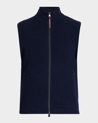 Men's Hybrid Full-Zip Knit Sweater Vest