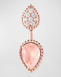 Serpent Boheme 18K Rose Gold Pink Quartz & Diamond Single Earring