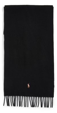 Polo Ralph Lauren Signature Italian Virgin Wool Scarf Black One Size
