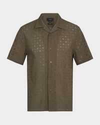 Men's Cotton Eyelet Short-Sleeve Shirt