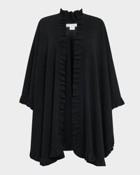 Ruffle-Trim Cashmere Cape