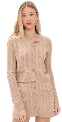 LoveShackFancy Eugenie Cardigan Camel Melange XXL