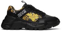 Versace Jeans Couture Baskets Speedtrack noires à motif Chain Couture