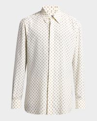 Men's Silk Crepe de Chine Paisley Dress Shirt