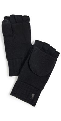 Polo Ralph Lauren Wool Blend Convertible Gloves Polo Black One Size