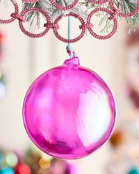 Fuchsia Glass Globe Christmas Ornament