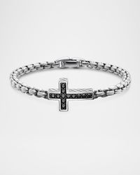 Men's Streamline Cross Bracelet in Silver, 5mm