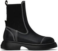 GANNI Black Everyday Mid Chelsea Boots