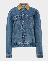 Corduroy Collar Denim Jacket
