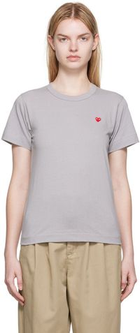 COMME des GARÇONS PLAY Gray Small Heart T-Shirt