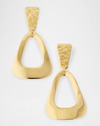 18K Classico Mixed-Texture Open Disc Post Earrings