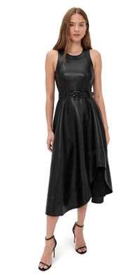 Cinq à Sept Vegan Leather Zelda Dress Black 12