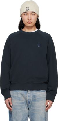 Maison Kitsuné Navy Bold Fox Head Patch Oversize Sweatshirt