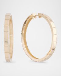 40mm Thin Flash Tile Hoop Earrings in 14K Yellow Gold