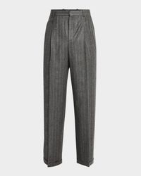 Men's Wool Relaxed Fit Single-Pleated Trousers
