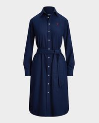 Cotton Oxford Belted Shirtdress