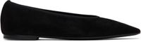 TOTEME Black Minimalist Suede Ballerina Flats
