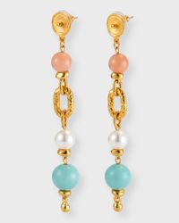 Pearly, Rose Quartz and Amazonite Earrings