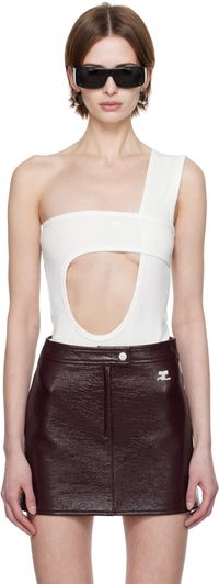 Courrèges White Loop 90's Rib Bodysuit