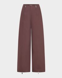 Amalia Wide-Leg Zipper Pants