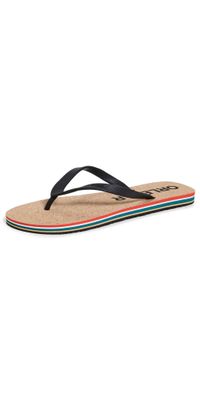 Orlebar Brown Haston Ob Stripe Flip Flops Black/White Sand 8