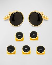 Men's Black Onyx Cufflink 5-Stud Set