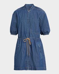 Akerman Short-Sleeve Denim Mini Dress