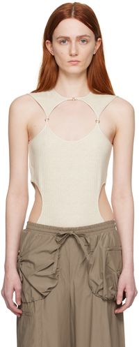 J.Kim Off-White Lattice Tank Top