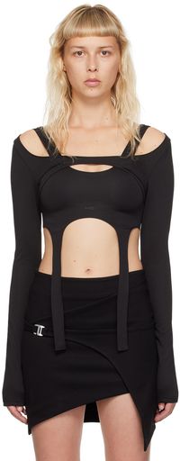 HELIOT EMIL Black Arid Harness Long Sleeve T-Shirt