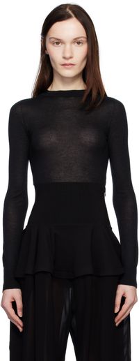ALAÏA Justaucorps noir en cachemire
