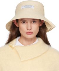 JACQUEMUS Chapeau de plage Vela beige - La casa